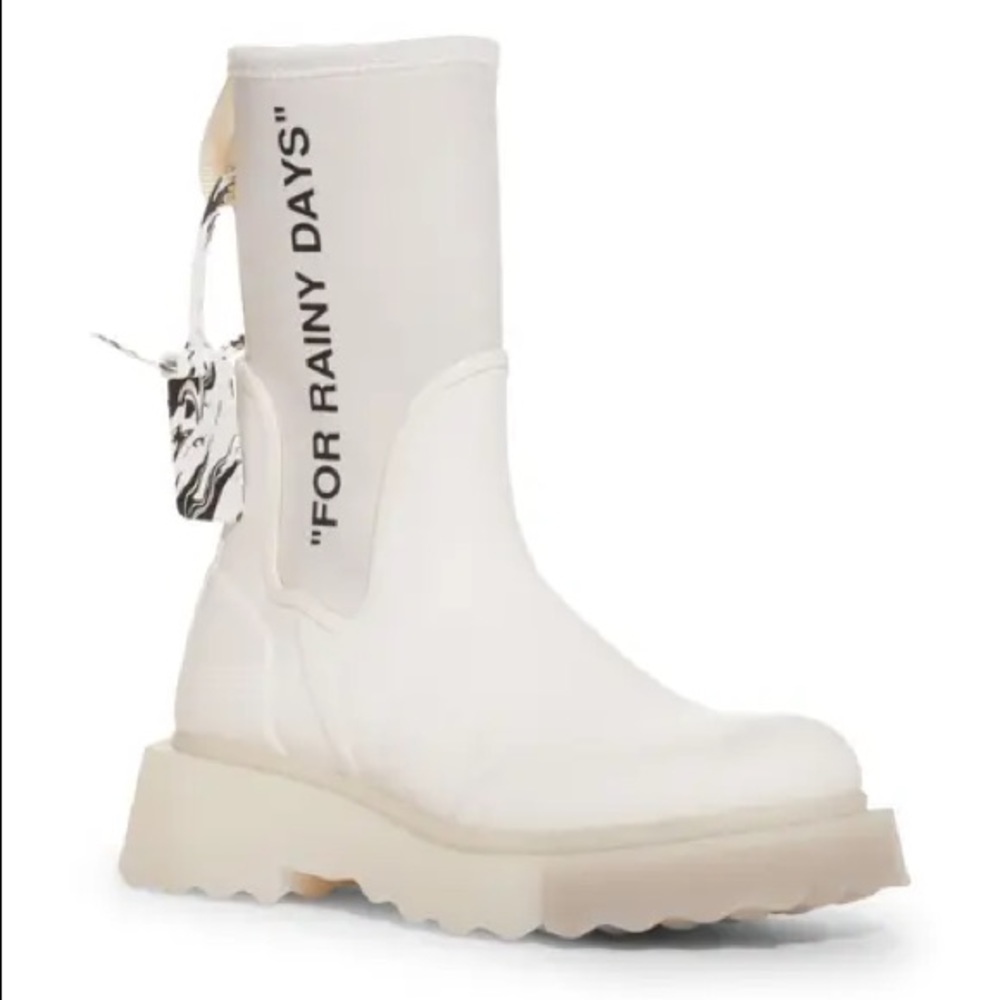 NEW Off-White For Rainy Days Sponge Sole Snow Rain Boot White color rare